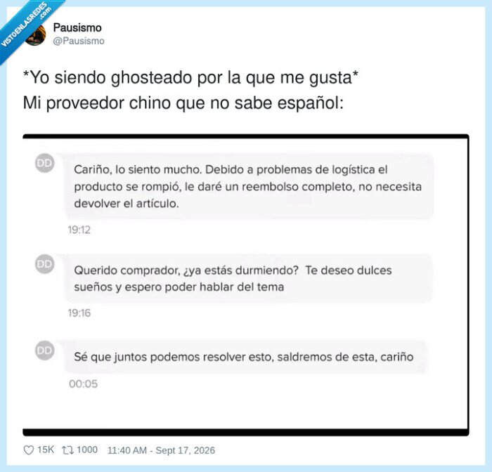 ghosting,comercio,reembolso,espa&ntilde;ol,chino