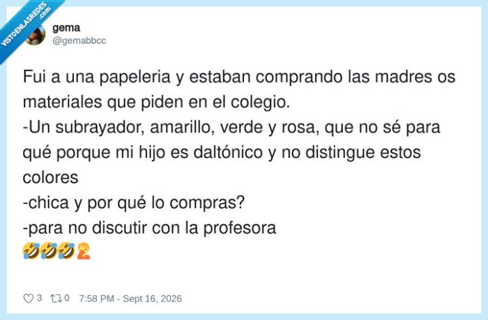 dalt&oacute;nico,mam&aacute;,escuela,materiales,profesora