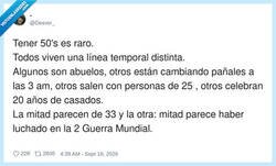 Enlace a Tener 50's es básicamente ser un personaje de universos paralelos