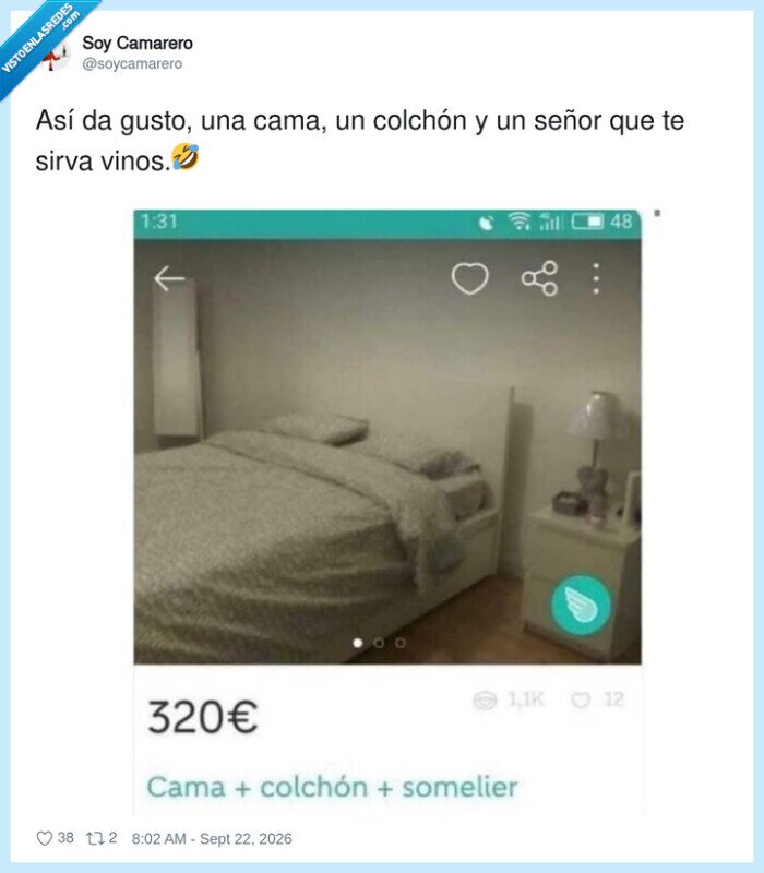 hospedaje,sommelier,cama,colchon,vinos