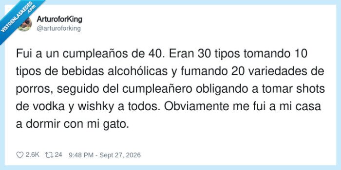cumplea&ntilde;os,fiesta,alcohol,gato,introversi&oacute;n