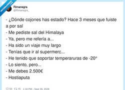 Enlace a —¿Tres meses por sal? —Es que era del Himalaya, cariño, por @Rimanegra_