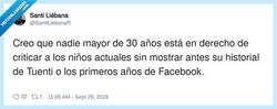 Enlace a Vosotros criticando TikToks mientras teníais fotos de perfil pixeladas en Tuenti, venga ya, por @SantiLiebanaR