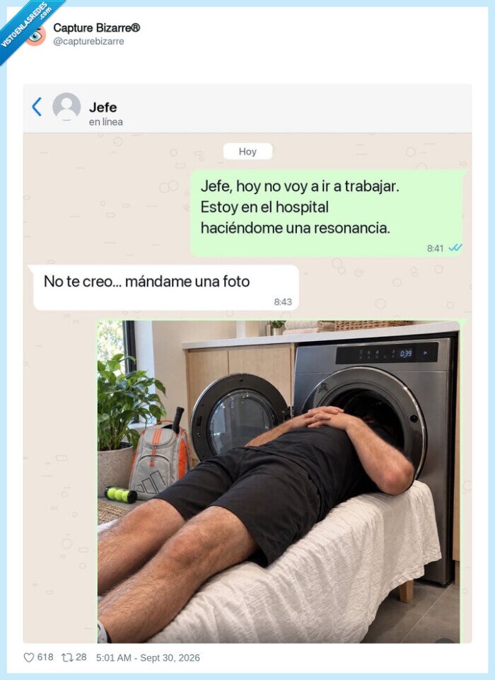 lavadora,resonancia,excusa,trabajo,jefe