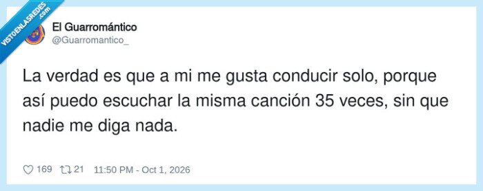 1759778 - La playlist de una persona que no tiene amigos resumida en un tuit, por @Guarromantico_