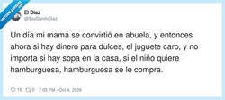 Enlace a Mi madre: con nosotros “hay lentejas”. Con el nieto: “¿Burger o sushi, campeón?”, por @SoyDaniloDiaz