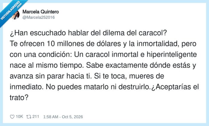 caracol,dilema,inmortalidad,supervivencia,absurdo