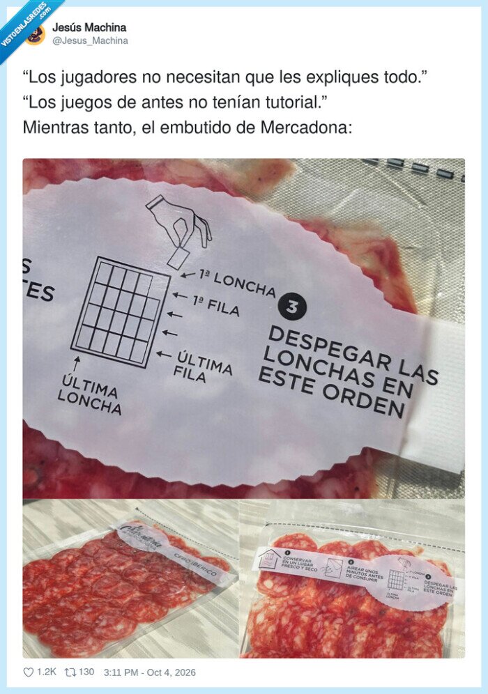 1760214 - El jamón trae manual de instrucciones pero en forma de diagrama, como si fuera un mueble de Ikea, por @Jesus_Machina