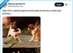 Enlace a En el siglo XVIII no había gifs, así que tocaba currarse el perrito a mano, por @DiloConPerritos