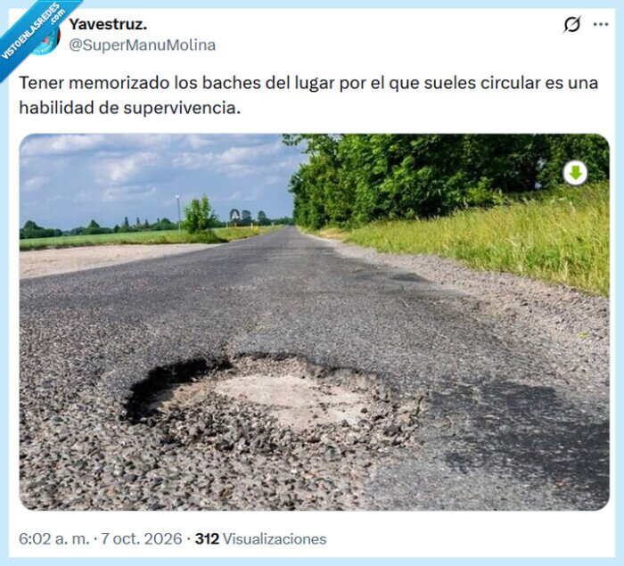 baches,carretera,conducir,pueblo,supervivencia