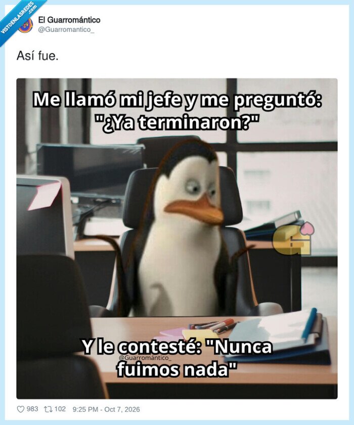 jefe,trabajo,oficina,ruptura,ping&uuml;ino