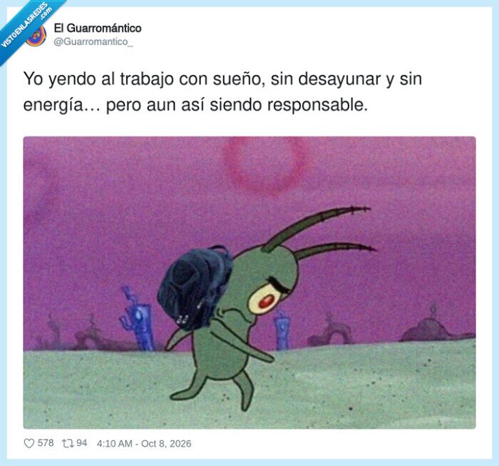 trabajo,sue&ntilde;o,madrugar,Plankton,responsabilidad