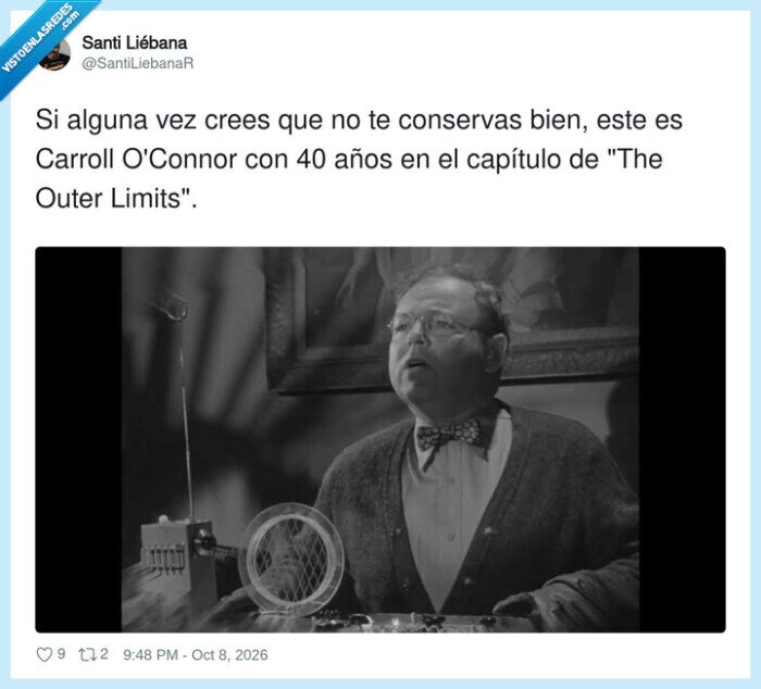 Carroll O'Connor,envejecimiento,actor,The Outer Limits,apariencia