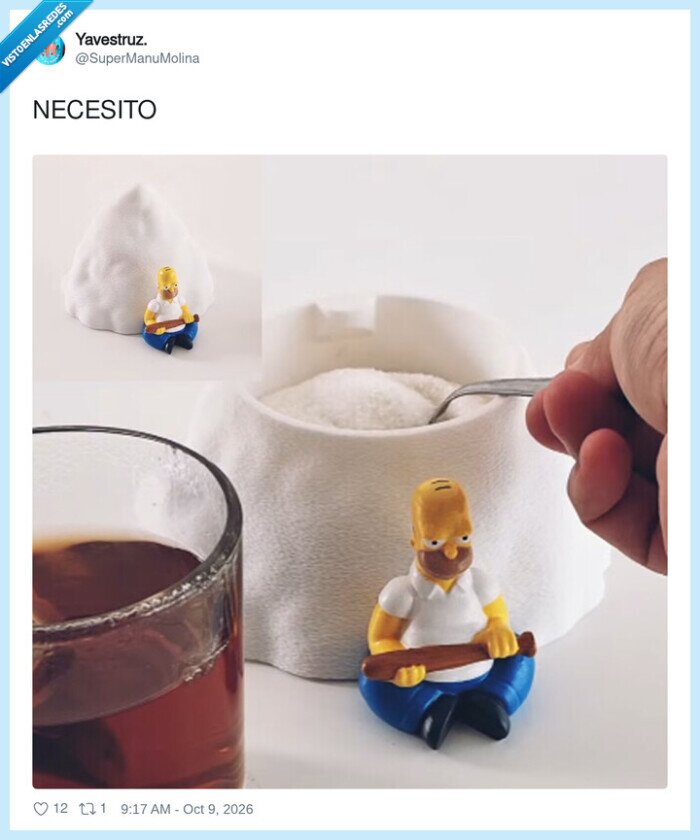 Homer Simpson,az&uacute;car,caf&eacute;,energ&iacute;a,antojo