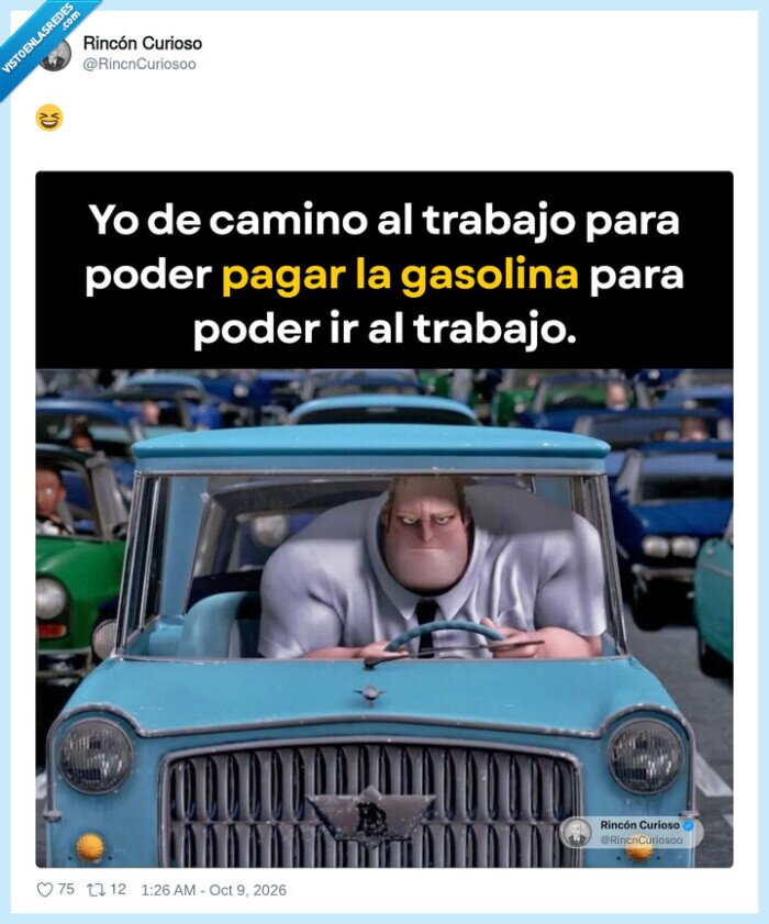 trabajo,gasolina,coche,sueldo,rutina