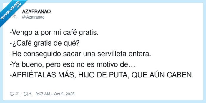 1761228 - Las servilletas de bar están diseñadas para poner a prueba tu paciencia, por @Azafranao