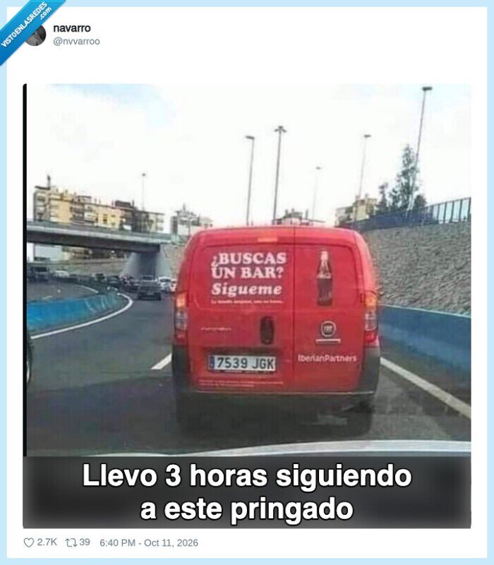furgoneta,publicidad,bares,carretera,seguir