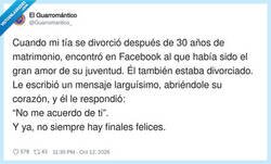Enlace a El reencuentro romántico más corto de la historia de Facebook, por @Guarromantico_