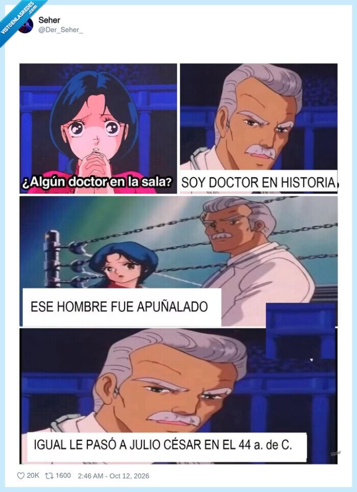 doctores,historia,JulioC&eacute;sar,anime,chistes