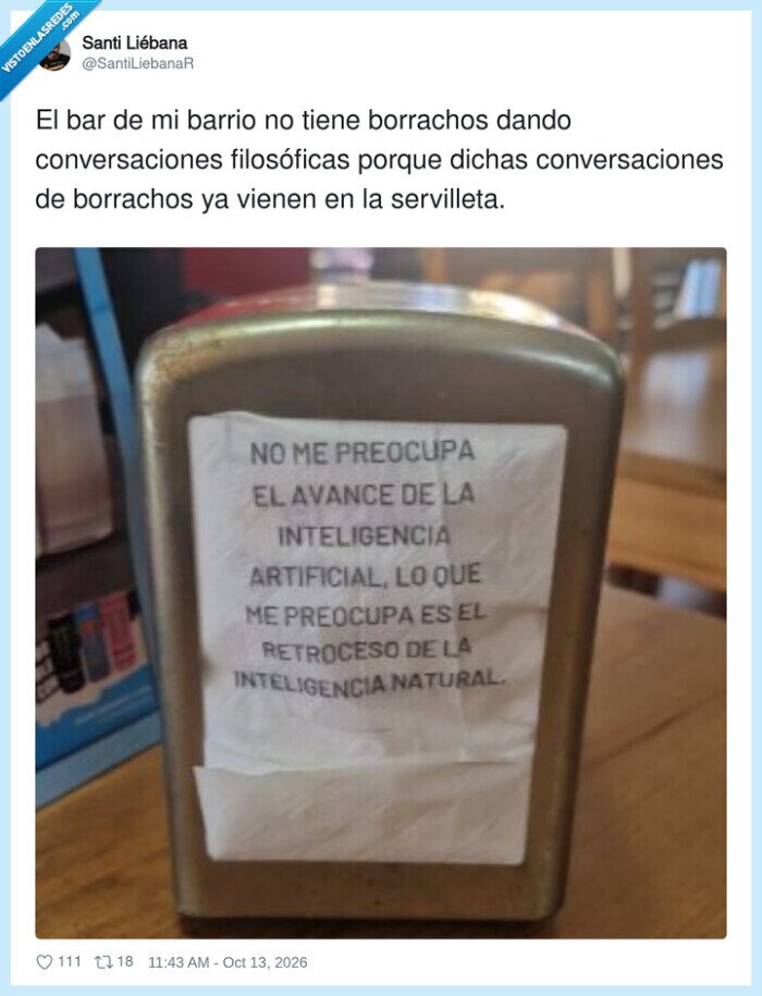 inteligencia artificial,bares,servilletas