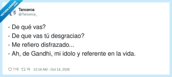 Gandhi,disfraz,contradicci&oacute;n,pacifismo,referente