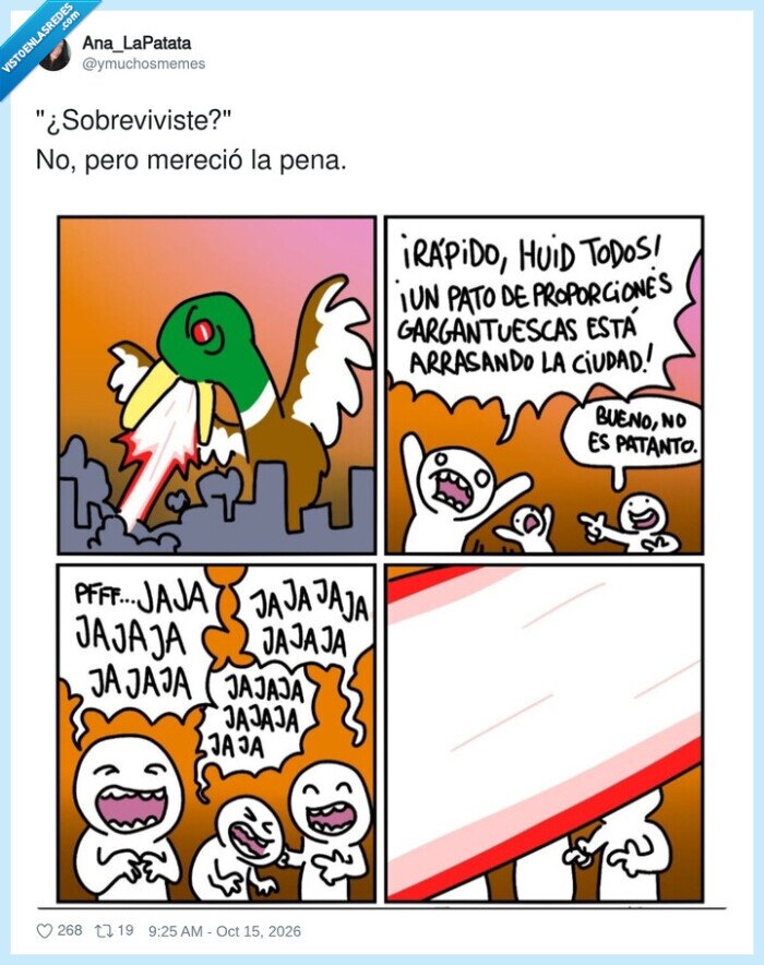 patos,kaiju,ciudad,p&aacute;nico,risas