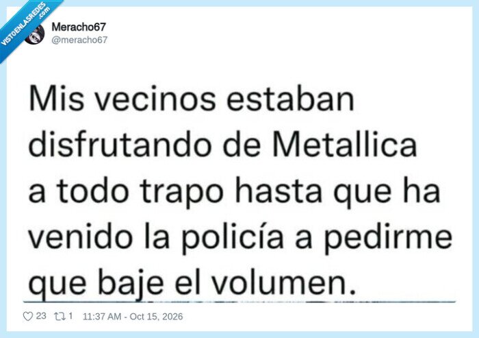 metallica,vecinos,m&uacute;sica,polic&iacute;a