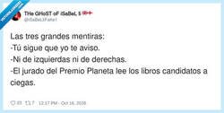 Enlace a El Premio Planeta, entre las grandes mentiras de la humanidad, por @iSaBeLIiFaKe1
