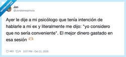 Enlace a La sesión de psicólogo mejor amortizada de la historia, por @Jonatanespinoza