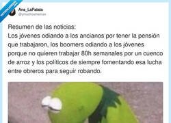 Enlace a Resumen de las noticias: todos peleándose entre sí mientras los de siempre se frotan las manos, por @ymuchosmemes