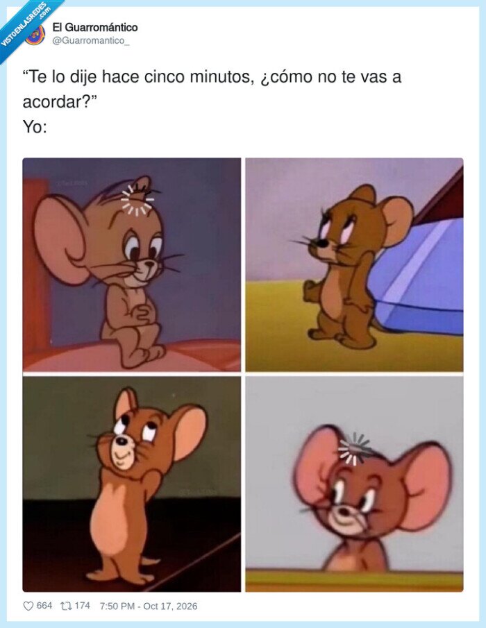 1764478 - La memoria de pez que todos tenemos para lo que nos acaban de decir, por @Guarromantico_