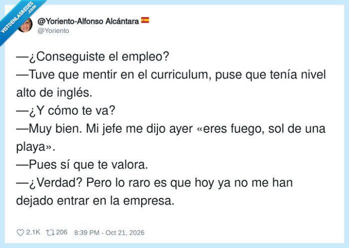 1764685 - Mintió en el currículum y su jefe le respondió en perfecto inglés, por @Yoriento