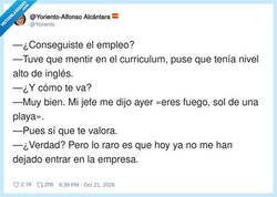 Enlace a Mintió en el currículum y su jefe le respondió en perfecto inglés, por @Yoriento
