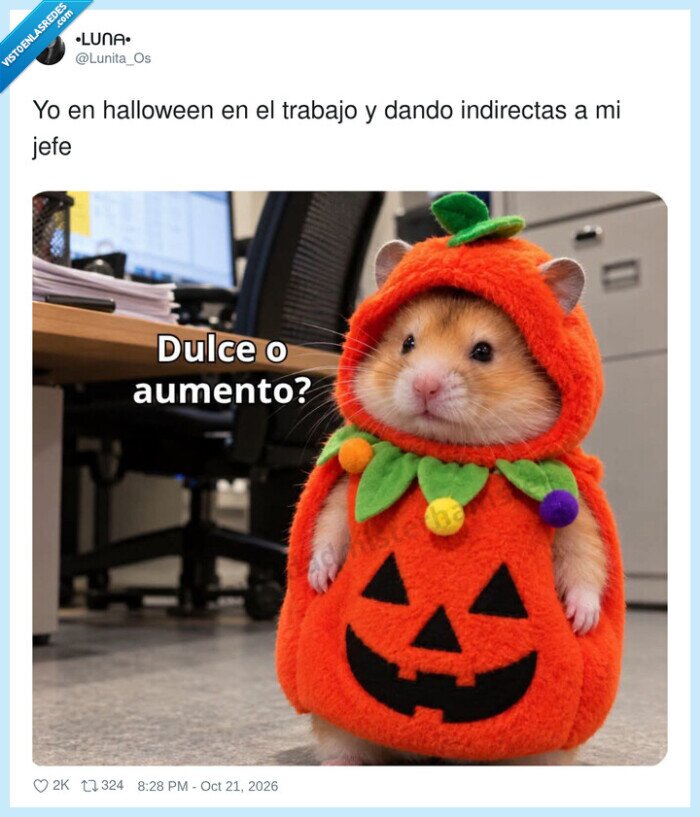 h&aacute;mster,halloween,oficina,aumento,jefe