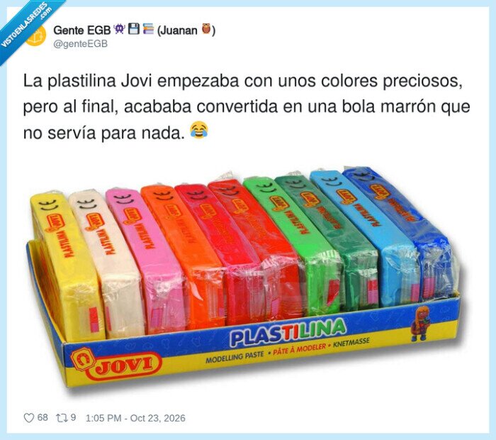 1764935 - La infancia en una caja de plastilina: del arcoíris al marrón, por @genteEGB
