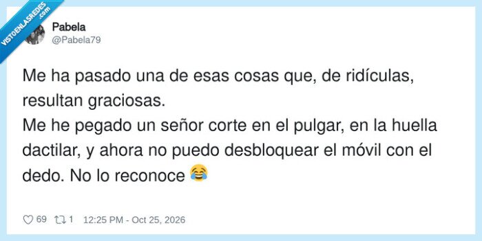 huella dactilar,m&oacute;vil,corte,mala suerte