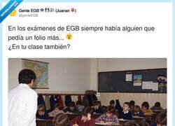Enlace a El clásico de los exámenes de EGB, por @genteEGB