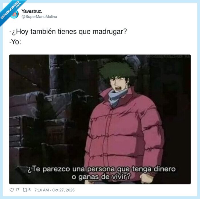 Spike Spiegel,Cowboy Bebop,Existencialismo,Madrugar,Cansancio