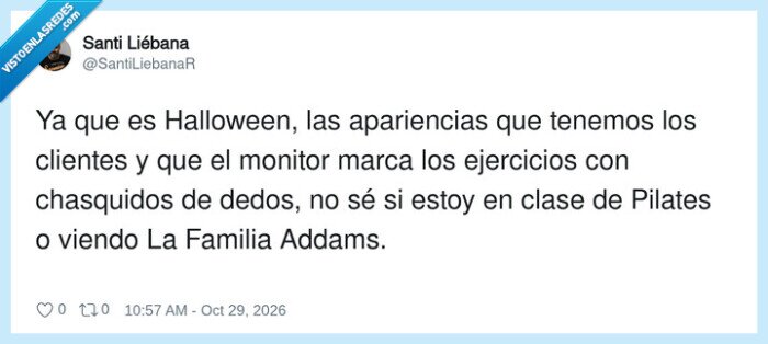 halloween,pilates,familia addams,gimnasio,chasquido