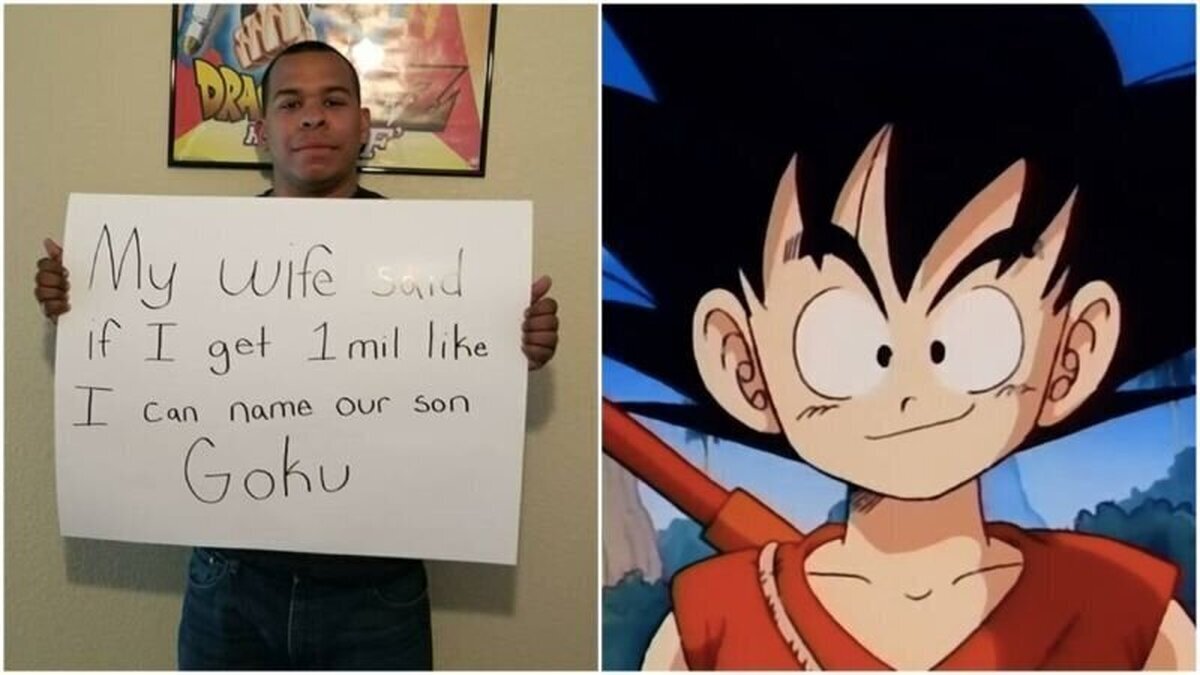 Crea una campaña viral para que su mujer le deje llamar Goku a su hijo