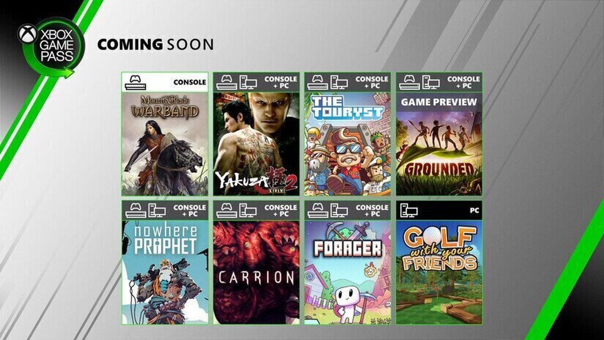 Próximamente en Xbox Game Pass: Yakuza Kiwami 2, Grounded (Game Preview), Carrion y más