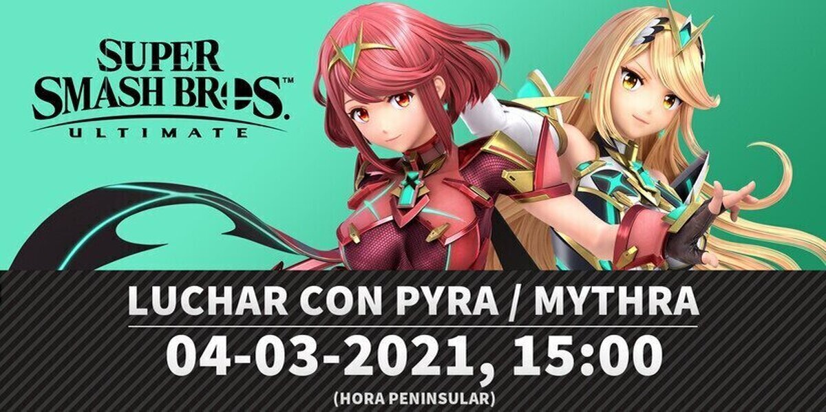 El 4 de marzo a las 15:00 se mostrarán con todo lujo de detalles los nuevos fichajes de Super Smash Bros. Ultimate: ¡Pyra y Mythra!