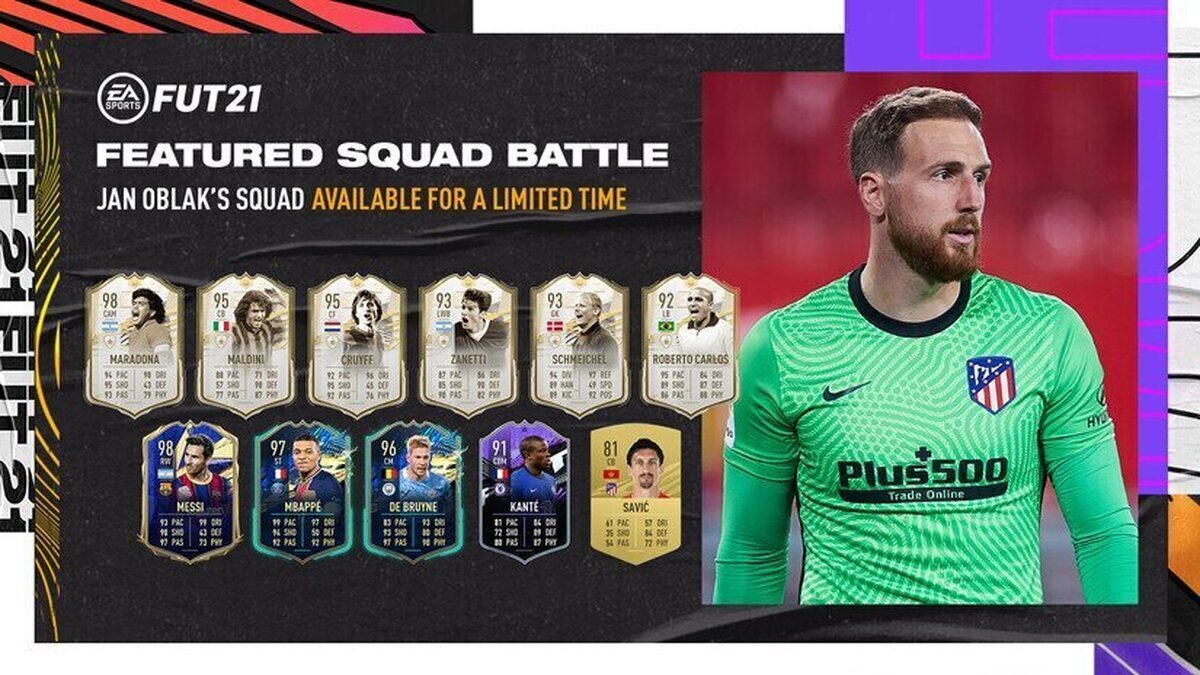 FIFA 21 lanza un nuevo desafío en Squad Battles dedicado a Jan Oblak