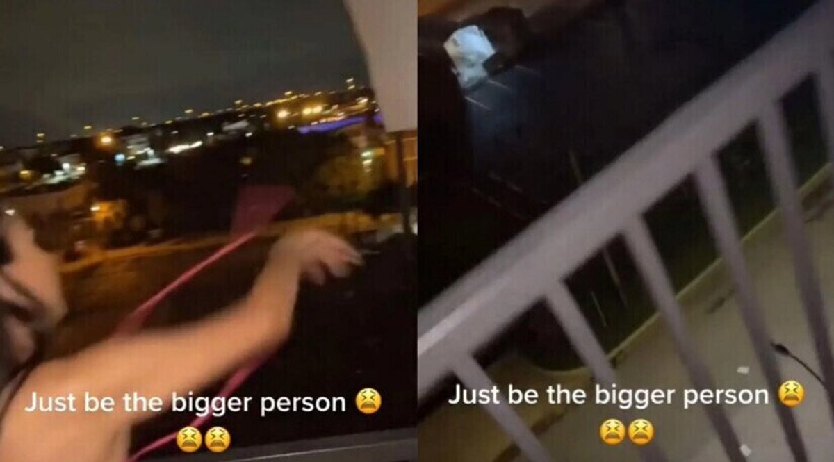 Se vuelve viral el vídeo de una chica lanzando la PS5 de su novio por el balcón