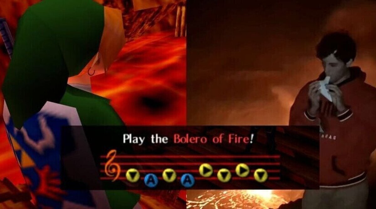 Un fan de Ocarina of Time toca el Bolero del Fuego con una ocarina real en un volcán
