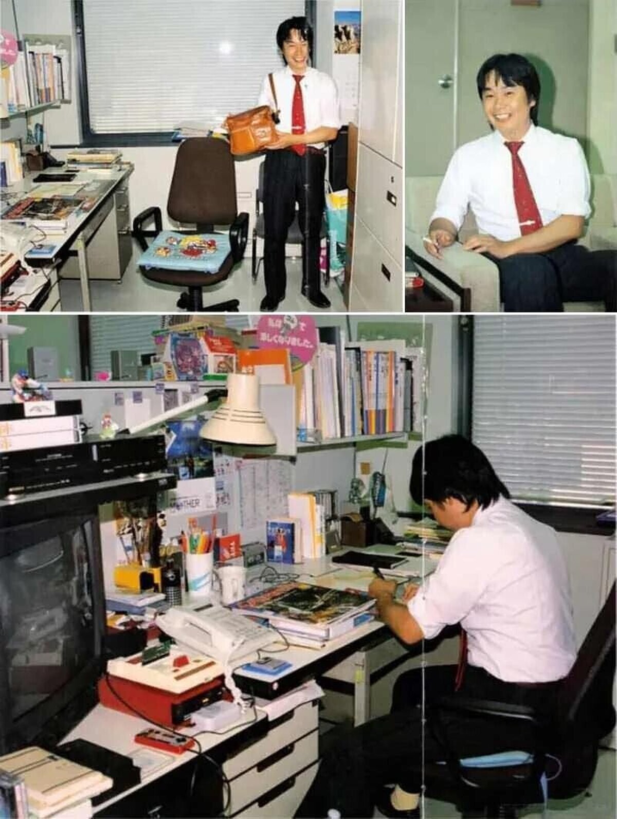 Shigeru Miyamoto trabajando en Super Mario Bros. 3 en 1989