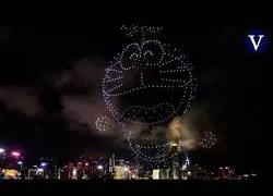 Doraemon ilumina el cielo de Hong Kong con un espect&aacute;culo de drones