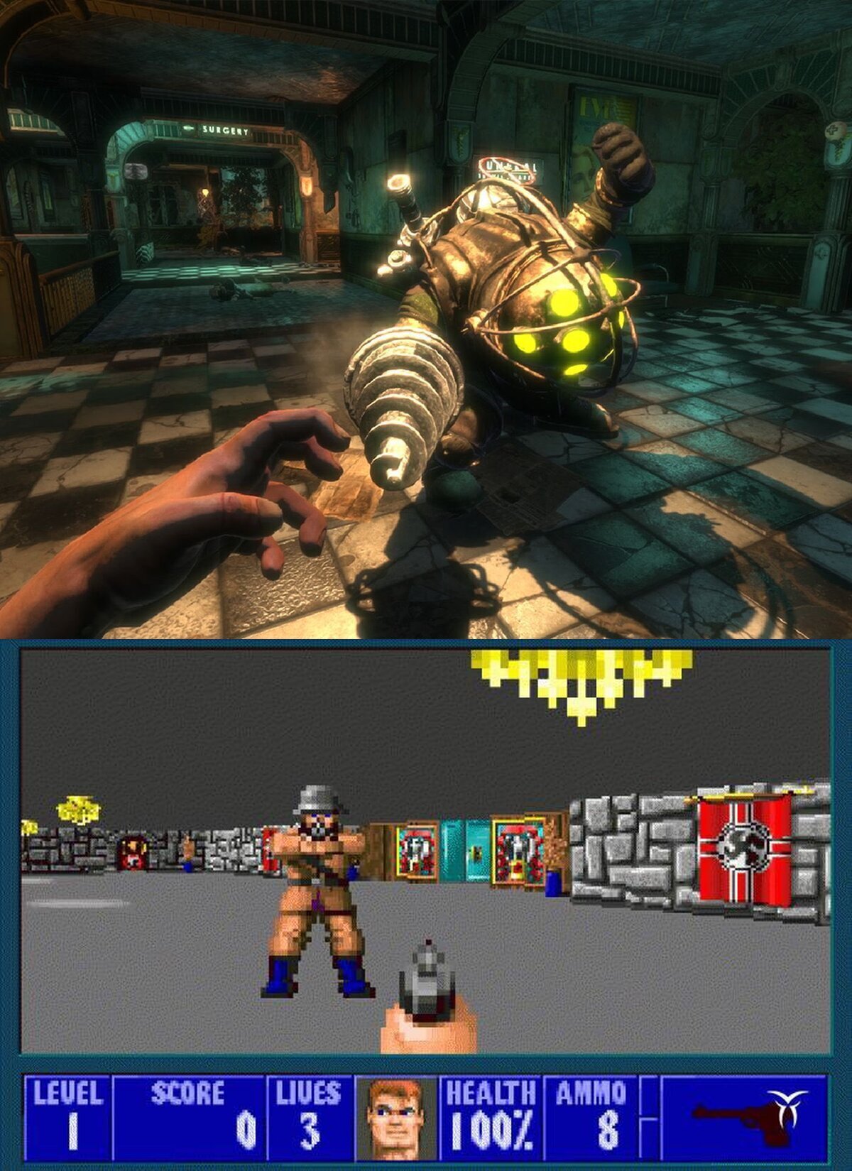 Bioshock (2007) ahora mismo es más viejo de lo que Wolfestein (1993) lo era cuando salió el anterior