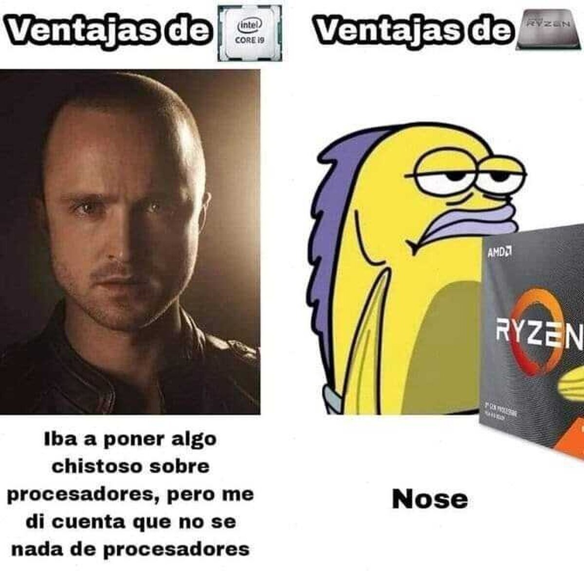 Intel = Bueno, Ryzen = Malo. Es todo lo que hay que saber.
