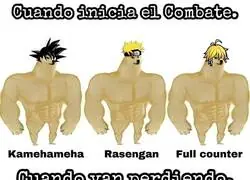Heroes de animes resolviendo sus peleas